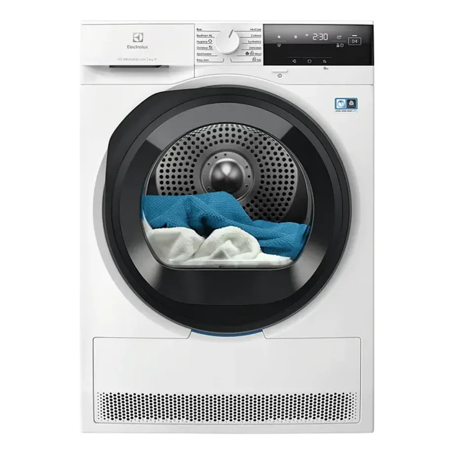 Soojuspumbaga kondentskuivati õrnale pesule ELECTROLUX EW7D385UCE, 8 kg, A+++ / B, Wi-Fi, valge, 60x85x65.9 cm, 63 dB – 5