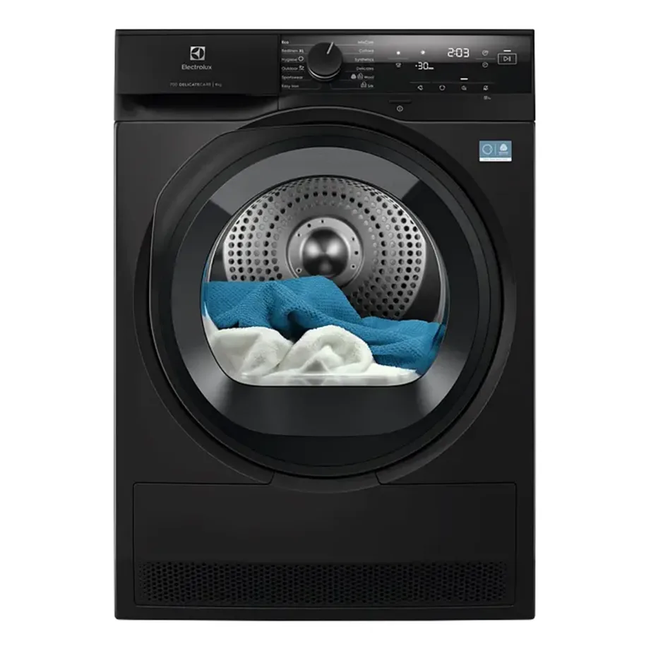 9 kg soojuspumbaga kondentskuivati õrnale pesule ELECTROLUX EW7D495UDE, vaba paigaldus, DelicateCare, SensiCare, MixCare, Hygiene tsükkel, invertermootor, 63 dB, tumehall, 60 cm – 3
