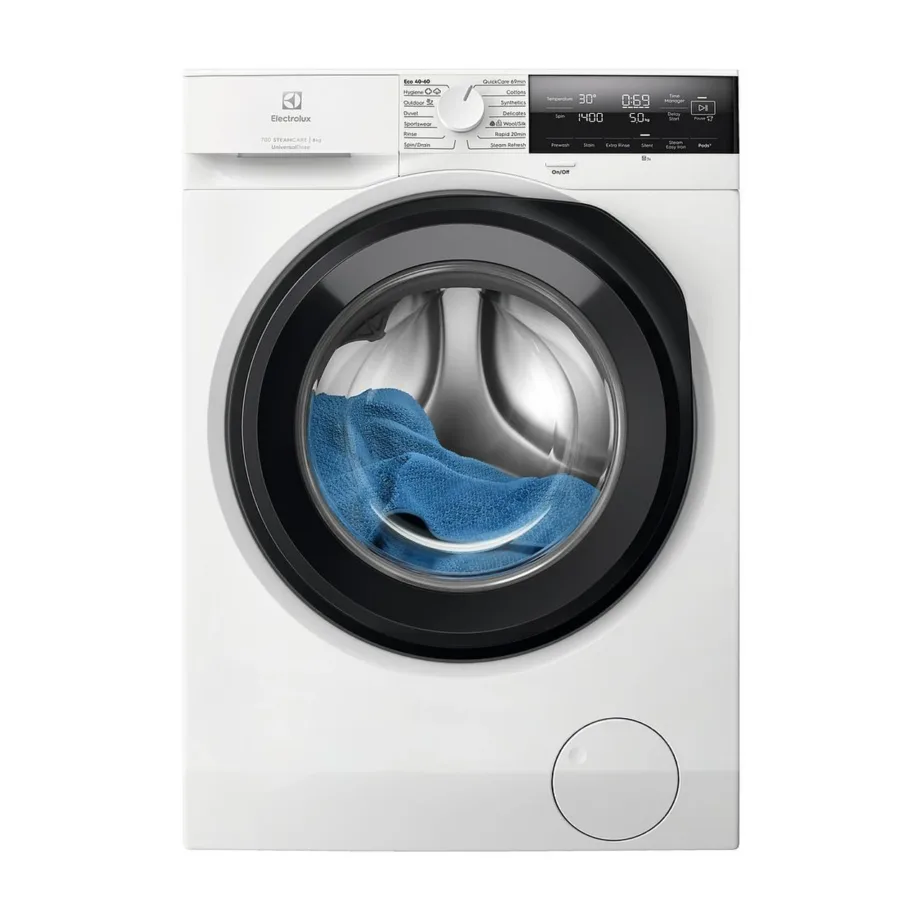 8 kg A-klassi esiküljeltlaetav pesumasin auruprogrammiga ELECTROLUX EW7F3482UE, 1400 p/min, SteamCare, UniversalDose sahtel, SensiCare+, 60 cm, valge