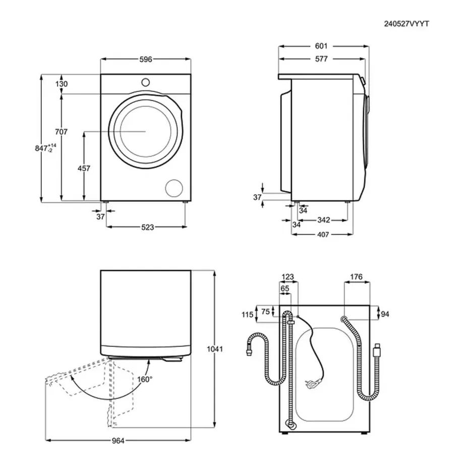 Eeslaetav A-klassi pesumasin auruprogrammiga ELECTROLUX EW7F3484UE, 8 kg, 1400 p/min, 60 cm, UniversalDose sahtel, SensiCare koormusetuvastus, inverter-mootor, valge – 14