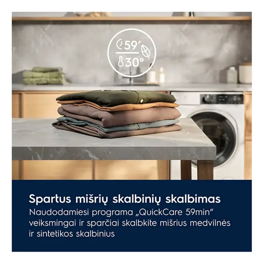 10 kg A-klassi aurupesumasin ELECTROLUX EW7F3614SUE, esiküljelt laetav, 1600 p/min, SteamCare, UniversalDose sahtel, SensiCare+, QuickCare 59min, valge – 8