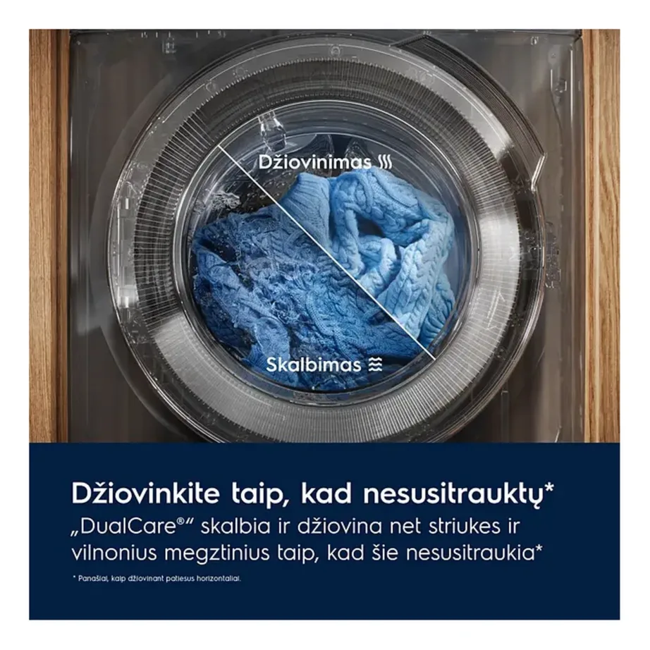 Kuivatiga pesumasin 10 kg/6 kg auru- ja kiirprogrammiga ELECTROLUX EW7W2612E, A-kl, 1600 p/min, vaba paigaldus, 60 cm, inverter-mootor, 14 programmi, valge – 6