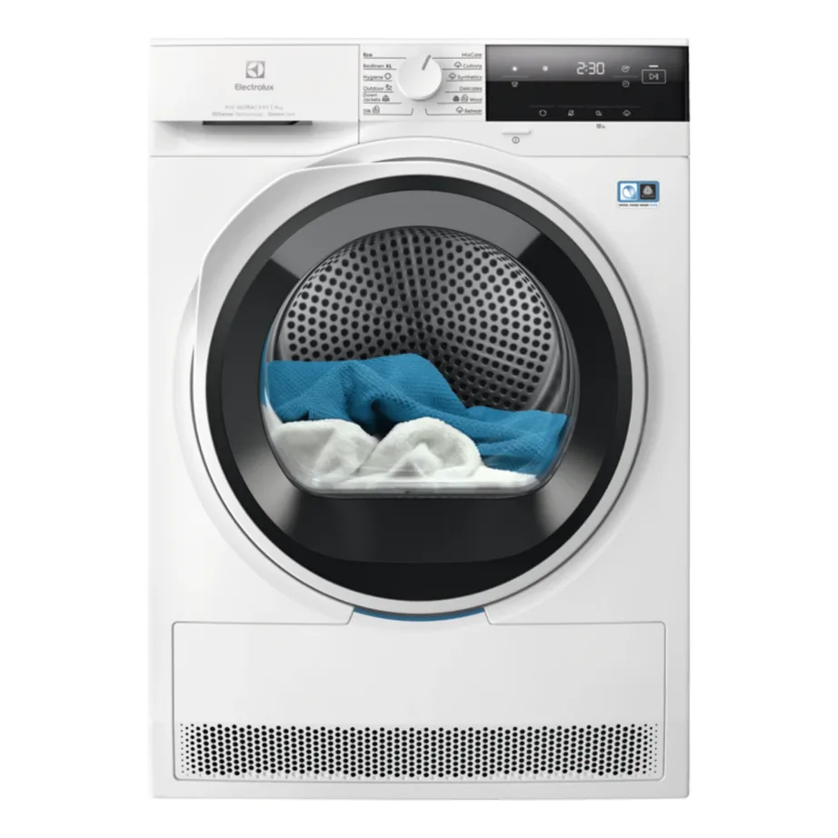 Soojuspumbaga kondenskuivati 9 kg A+++ ELECTROLUX EW8D394M, 60 cm, 63 dB, 12 programmi, SteamCare, valge