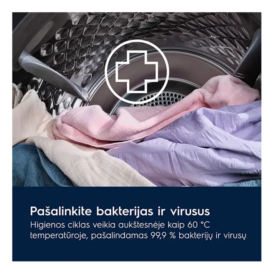 Soojuspumbaga kondenskuivati 9 kg A+++ ELECTROLUX EW8D394M, 60 cm, 63 dB, 12 programmi, SteamCare, valge – 6