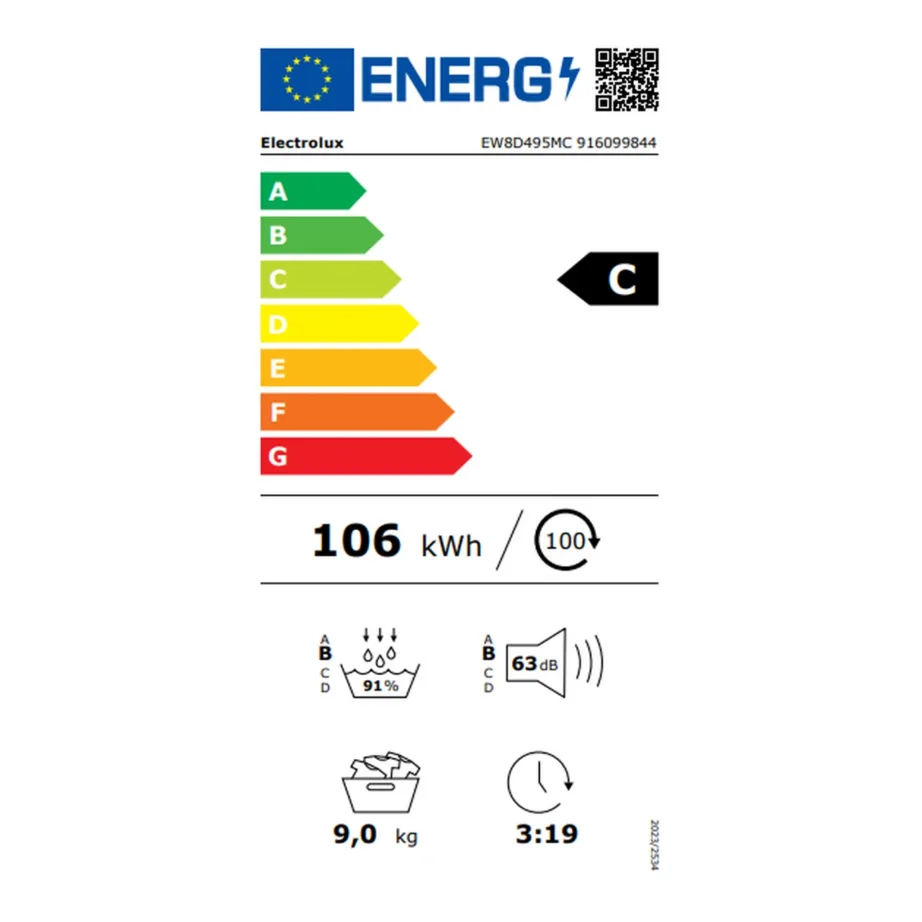 Soojuspumbaga kondentskuivati auruprogrammiga Electrolux EW8D495MC, 9 kg, A+++, 60 cm, 63 dB, villale ja siidile, Wi-Fi, valge – 3
