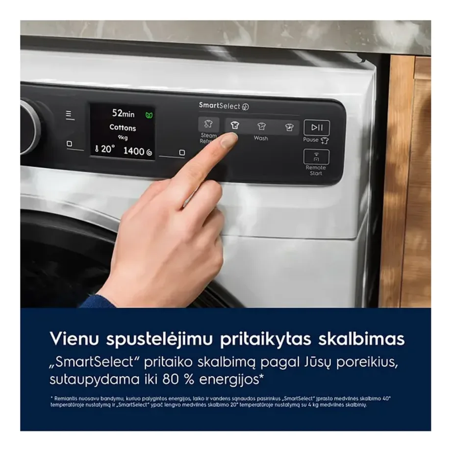 11 kg A-klassi eeslaetav pesumasin Wi-Fi ja auruprogrammiga Electrolux EW8FG5602CDE, 1600 p/min, UltraCare, UltraQuick 49 min, SmartSelect, tumehall, vabaseisev – 4