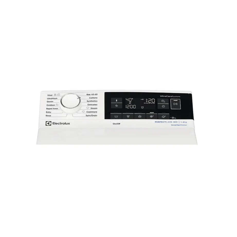 Pealtlaetav A-klassi pesumasin 6 kg trumliga Electrolux EW8TN3362E, 40 cm lai, 1300 p/min, inverter-mootor, UltraCare ja UltraWash, SteamCare auruprogramm, 14 programmi, valge – 2