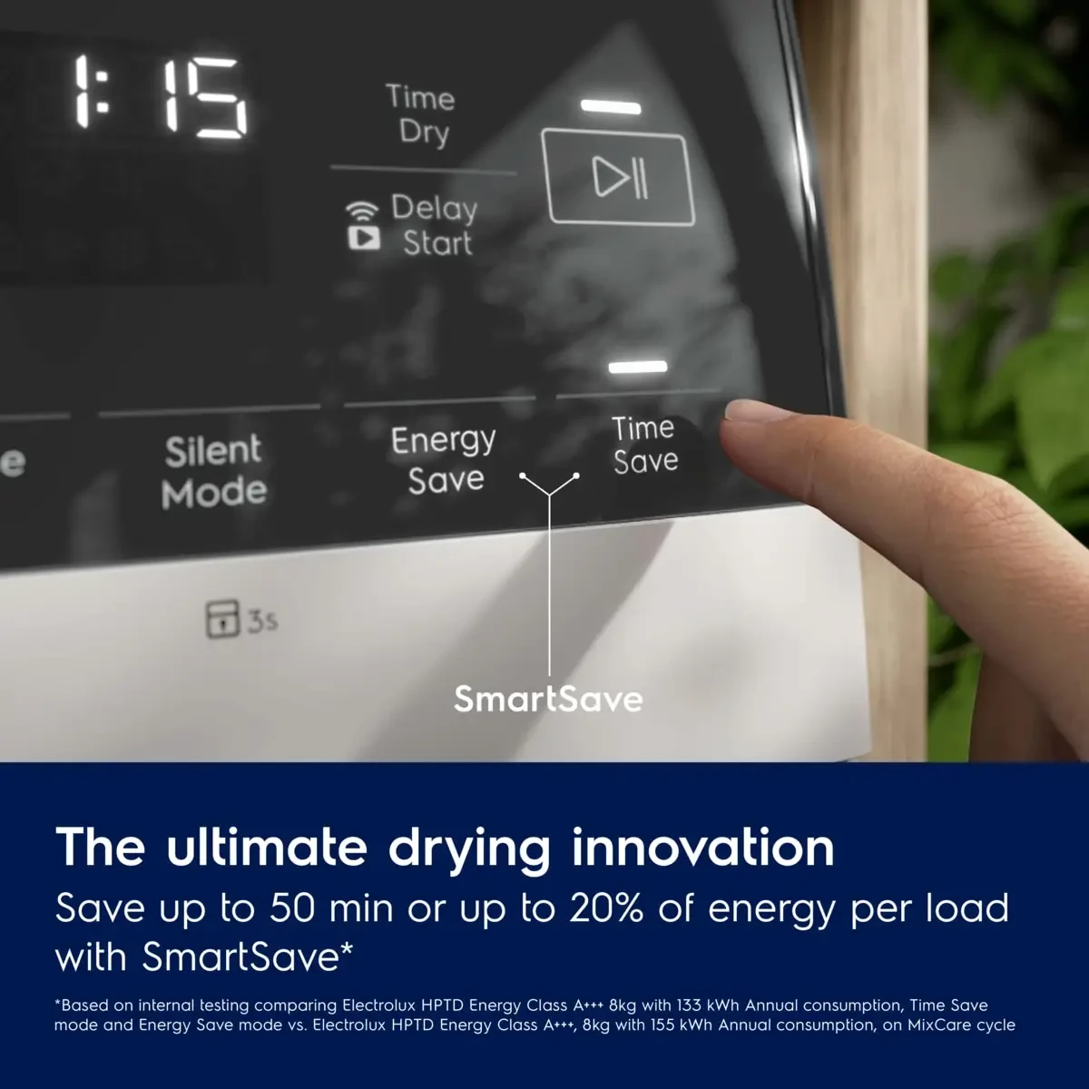 Electrolux EW9D587KCE kuivati SmartSave funktsiooni kasutamine aja või energia säästmiseks