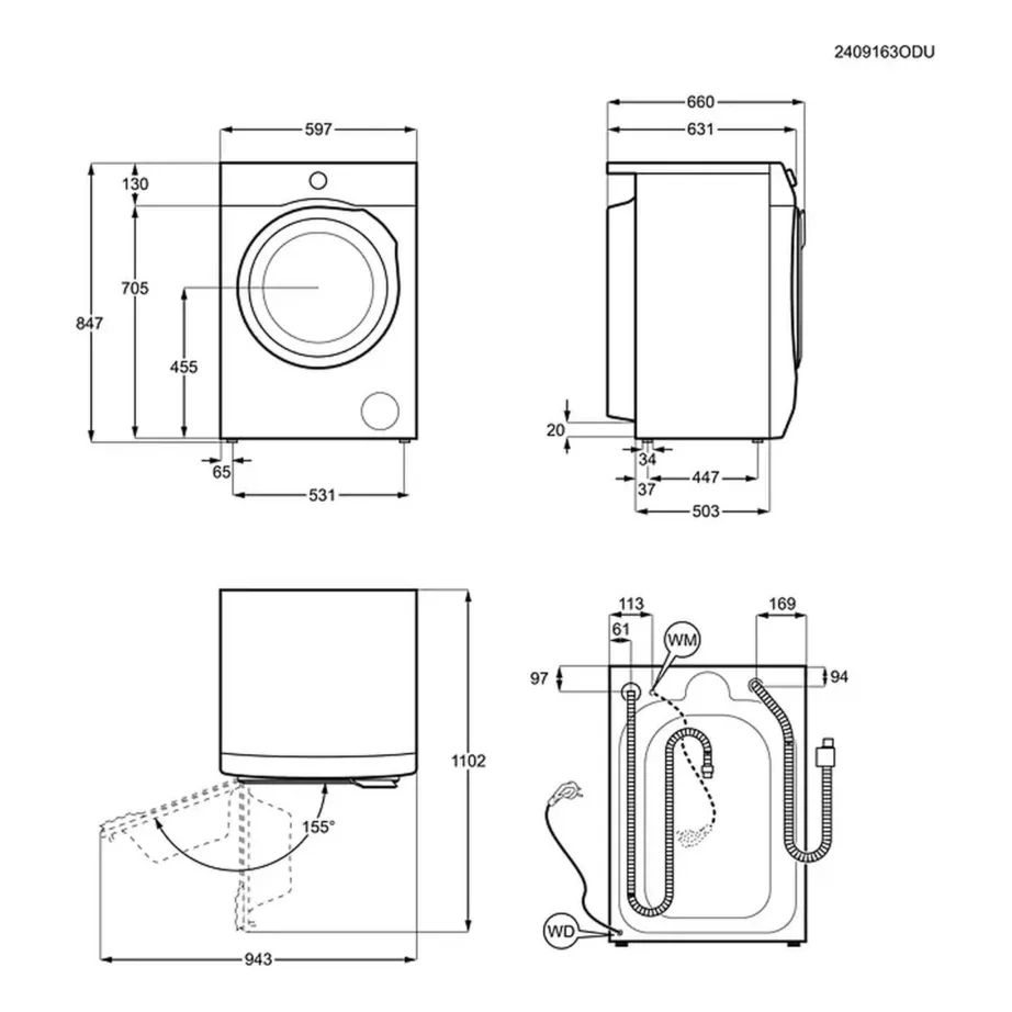 11 kg esiklaadimisega pesumasin A-klassi ELECTROLUX EW9F7607WCE, 1600 p/min, 60 cm, valge, PureWash Softwater, auruprogramm, Wi-Fi – 15