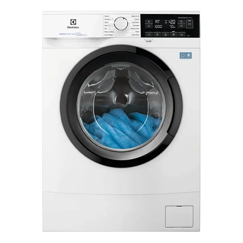Kitsas A-klassi eestlaetav pesumasin auruprogrammiga ELECTROLUX EWS6307BE, 7 kg, 1000 p/min, 60 cm, sügavus 48.2 cm, SensiCare, Time Manager, 14 programmi, valge – 3