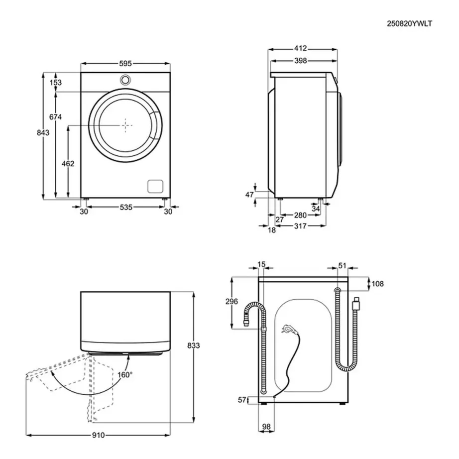 Kitsas esiküljeltlaetav pesumasin auruprogrammiga Electrolux EWS6426WE, 6 kg, 1200 p/min, A energiaklass, 60 cm, sügavus kuni 41,1 cm, inverter-mootor, valge – 8
