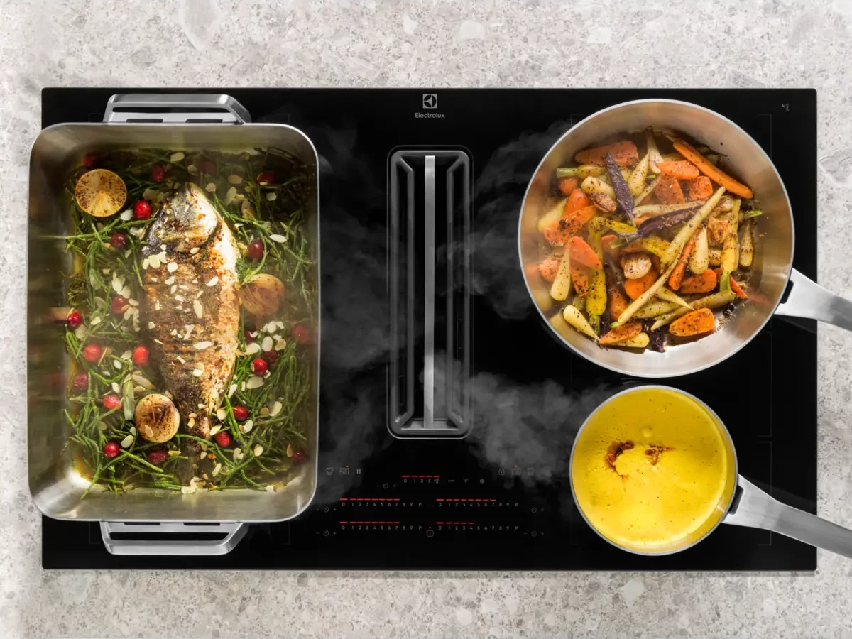 Double Bridge funktsiooniga ühendatud keedualad suurele potile