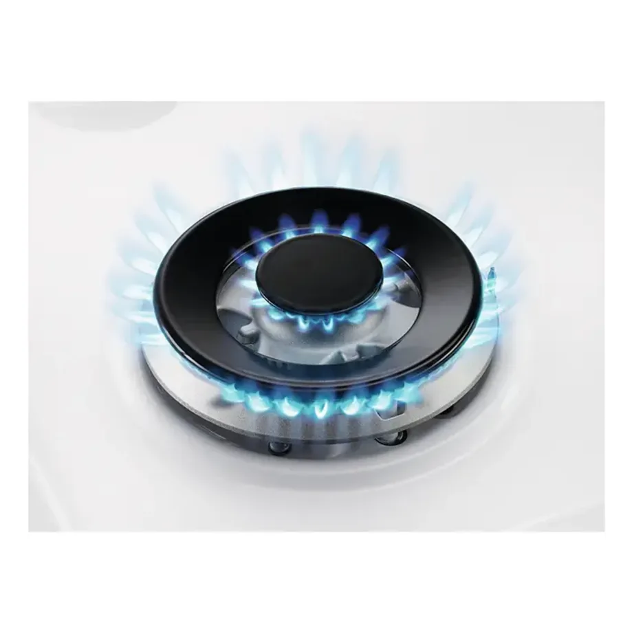 60 cm gaasipliidiplaat StepPower juhtimisega ELECTROLUX KGG64362W, 4 põletit, wok-põleti, 8900 W, karastatud klaas, malmist pannitoed, valge, pealtpaigaldus – 3
