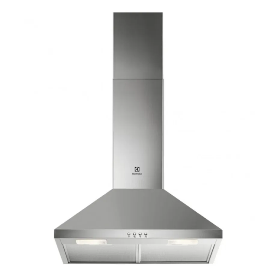 Seinale paigaldatav köögikubu LED-valgustusega ELECTROLUX LFC316X, 60 cm, korstnatüüpi, roostevaba, väljatõmme 420 m³/h, mehhaaniline juhtimine, Ø150 mm toru, pestav rasvafilter