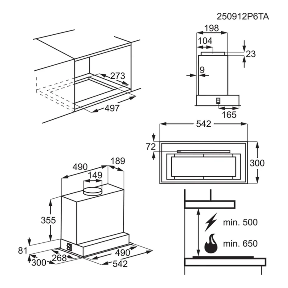 Integreeritav õhupuhasti AutoSense ja LED-valgustusega ELECTROLUX LFG825K, 55 cm, kuni 650 m3/h, energiaklass A, juhtmevaba ühendus pliidiplaadiga, must – 11