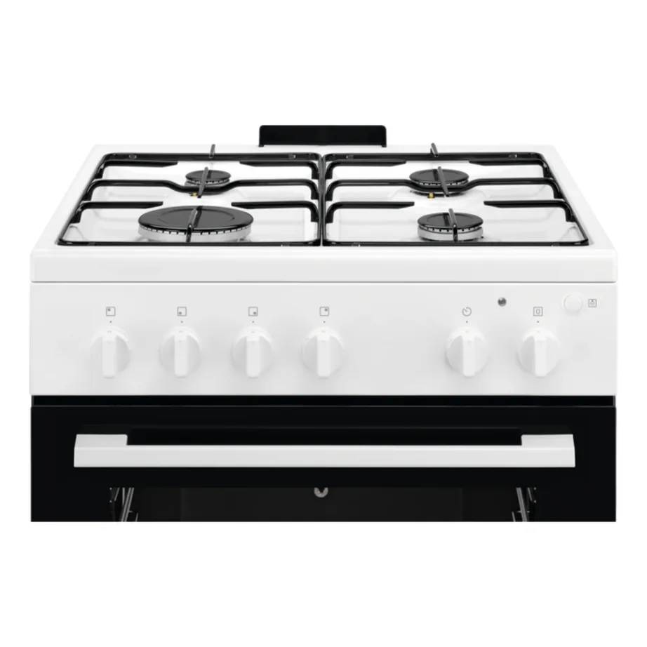 Gaasipliit elektrigrilli ja katalüüspuhastusega ELECTROLUX LKG604012W, 60 cm, 59 l gaasiahju maht, 4 põletit, emailrestid, nõudesahtel, A-klassi, valge – 2