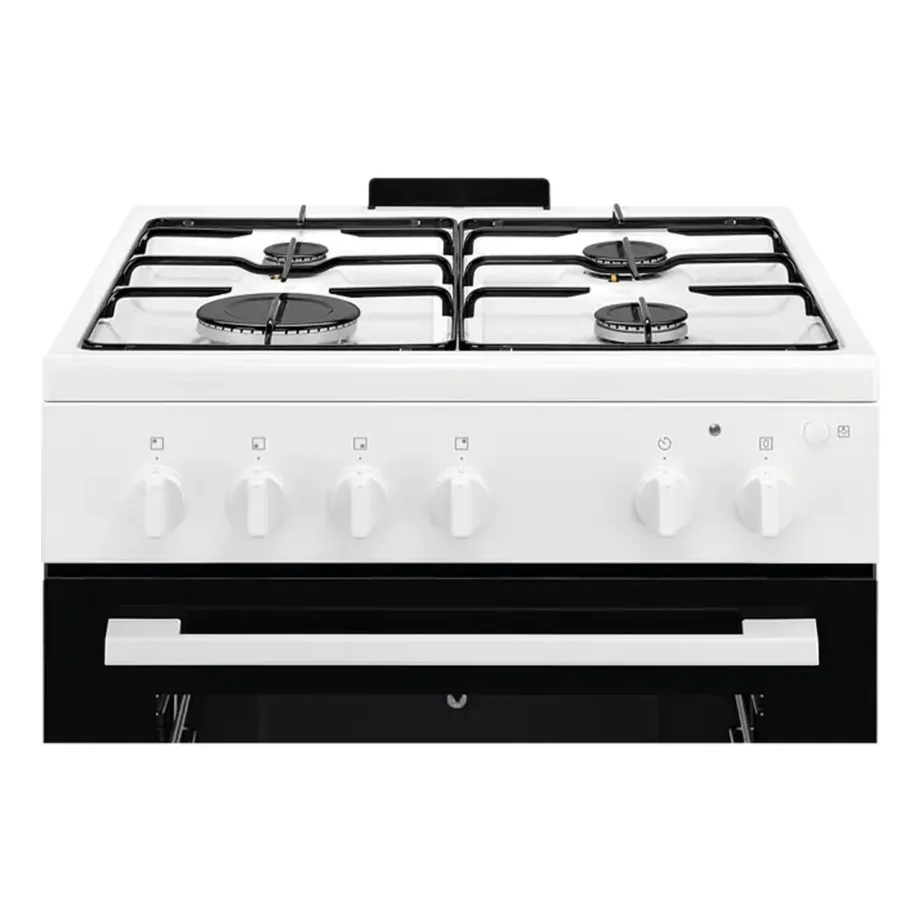 Gaasipliit elektrigrilli ja katalüüspuhastusega ELECTROLUX LKG604012W, 60 cm, 59 l gaasiahju maht, 4 põletit, emailrestid, nõudesahtel, A-klassi, valge – 6