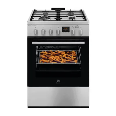 Gaasipliit elektriahju ja SteamBake funktsiooniga ELECTROLUX LKK664220X, 60 cm, 58 l, AirFry, katalüütiline puhastus, 4