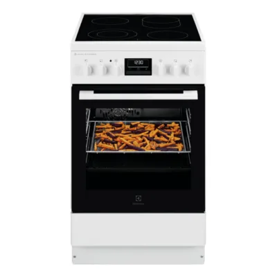 Klaaskeraamiline elektripliit SteamBake ja AirFry funktsiooniga ELECTROLUX LKR564277W, 50 cm, 58 l elektriahi,