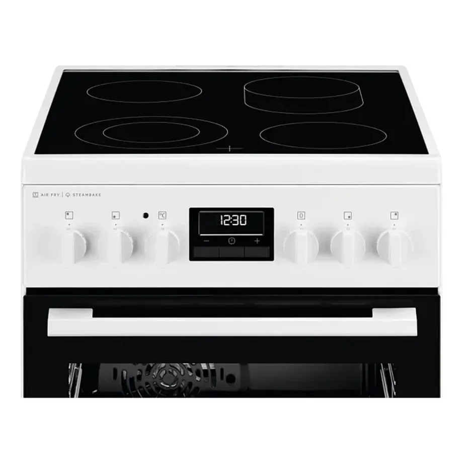 Klaaskeraamiline elektripliit SteamBake ja AirFry funktsiooniga ELECTROLUX LKR564277W, 50 cm, 58 l elektriahi, konvektsioon, katalüütiline puhastus, valge – 9