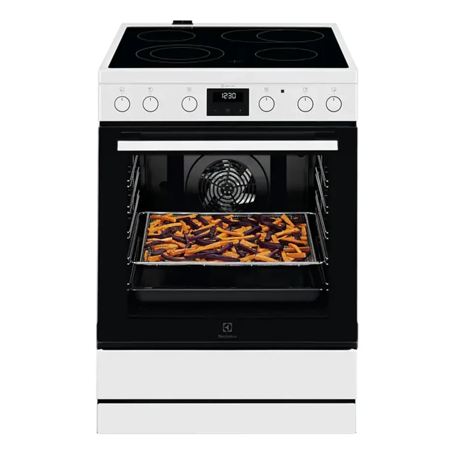 60 cm klaaskeraamiline elektripliit AirFry ja pöördõhuga ELECTROLUX LKR64022AW, 4 keeduala laiendustsoonidega, 73 l elektriahi, teleskoopsiinid, Aqua clean, energiatõhusus A, valge – 4