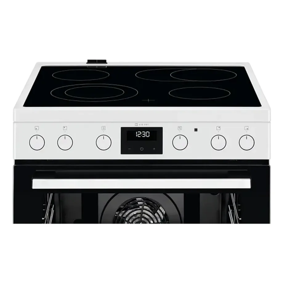 60 cm klaaskeraamiline elektripliit AirFry ja pöördõhuga ELECTROLUX LKR64022AW, 4 keeduala laiendustsoonidega, 73 l elektriahi, teleskoopsiinid, Aqua clean, energiatõhusus A, valge – 9