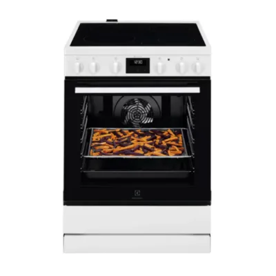 Elektripliit klaaskeraamilise keedupinna ja AirFry ahjuga ELECTROLUX LKR64023AW, 60 cm, 73 L, 4 keedutsooni, pöördõhk,
