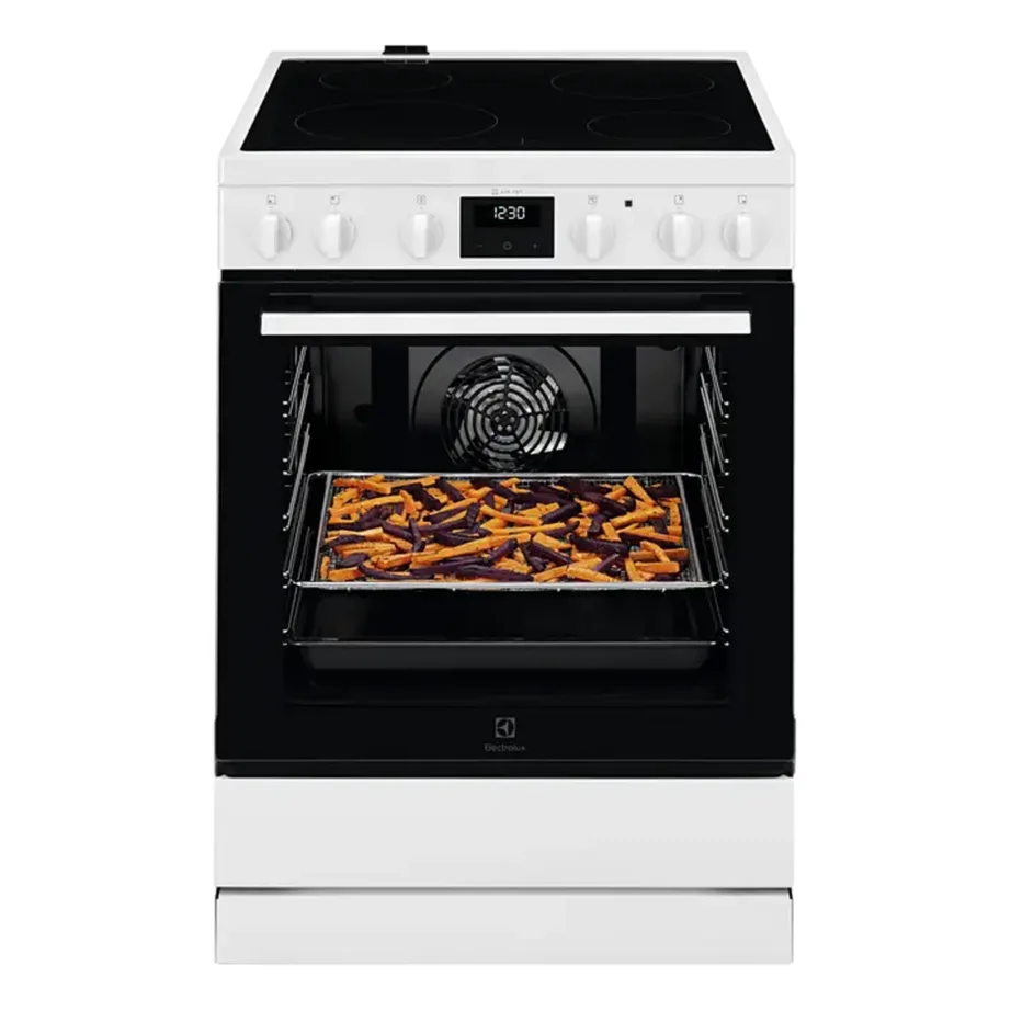 Elektripliit klaaskeraamilise keedupinna ja AirFry ahjuga ELECTROLUX LKR64023AW, 60 cm, 73 L, 4 keedutsooni, pöördõhk, Aqua Clean, LED taimer, A-klass, valge – 5