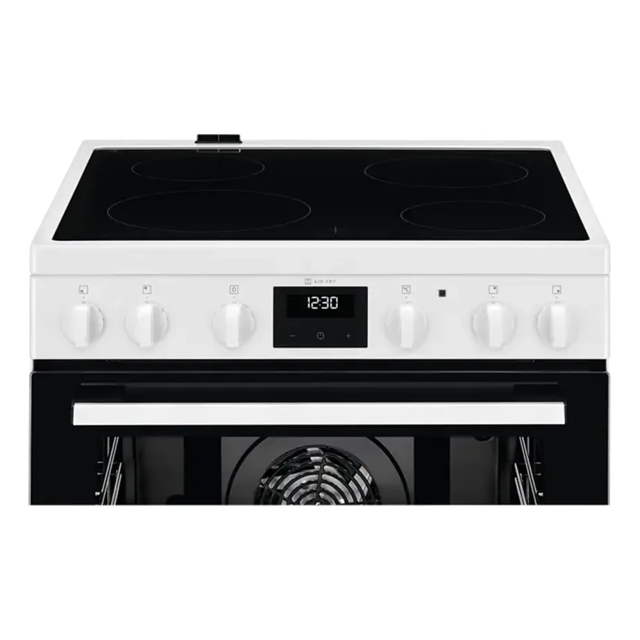 Elektripliit klaaskeraamilise keedupinna ja AirFry ahjuga ELECTROLUX LKR64023AW, 60 cm, 73 L, 4 keedutsooni, pöördõhk, Aqua Clean, LED taimer, A-klass, valge – 10