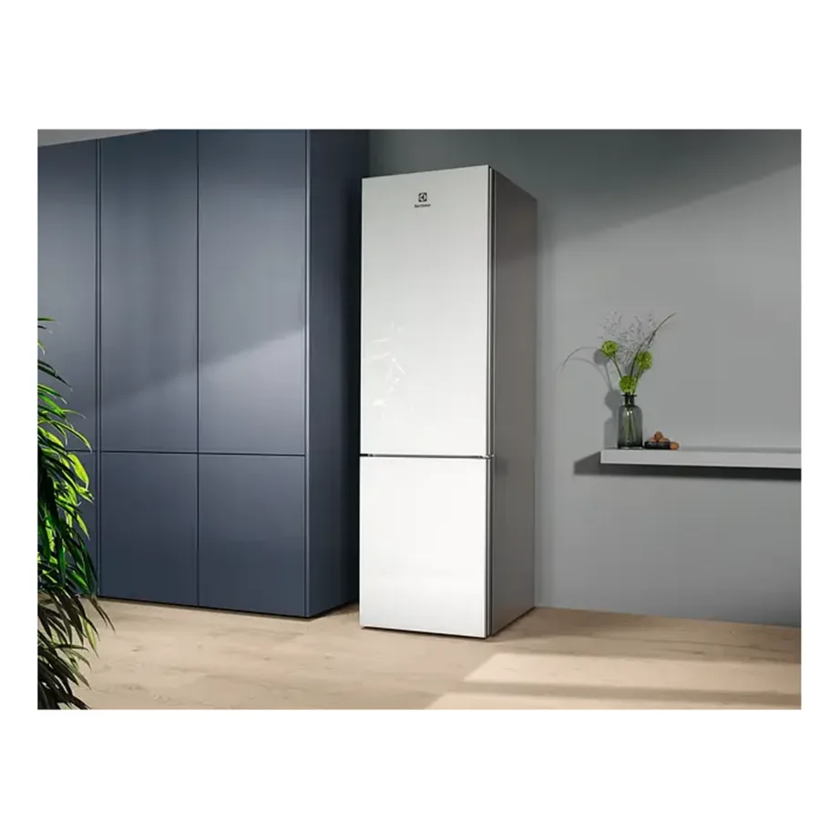 Külmik-sügavkülmik NoFrost ühtlase õhuringlusega ELECTROLUX LNT7ME36G2, alumise sügavkülmaga, 266/101 L, inverterkompressor, 38 dB, E-kl, LED-valgustus, valge klaas, 201×59.5×66.2 cm - 7