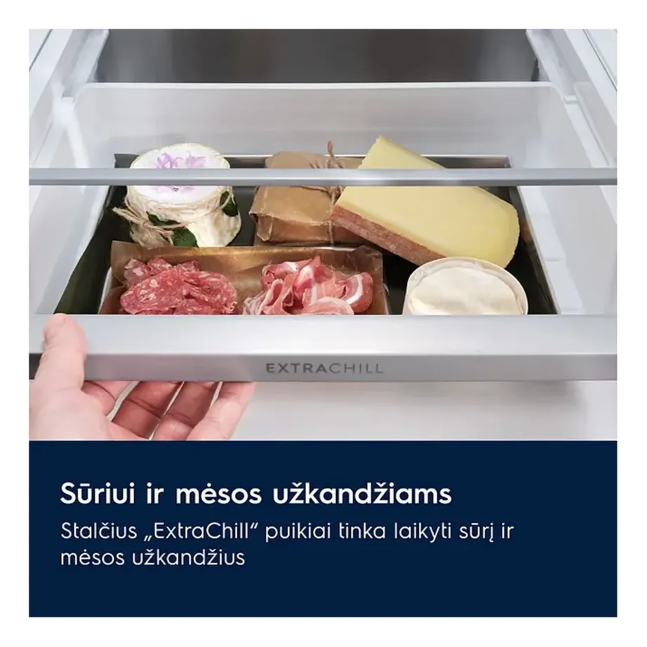 Külmik-sügavkülmik NoFrost ühtlase õhuringlusega ELECTROLUX LNT7ME36G2, alumise sügavkülmaga, 266/101 L, inverterkompressor, 38 dB, E-kl, LED-valgustus, valge klaas, 201×59.5×66.2 cm - 10