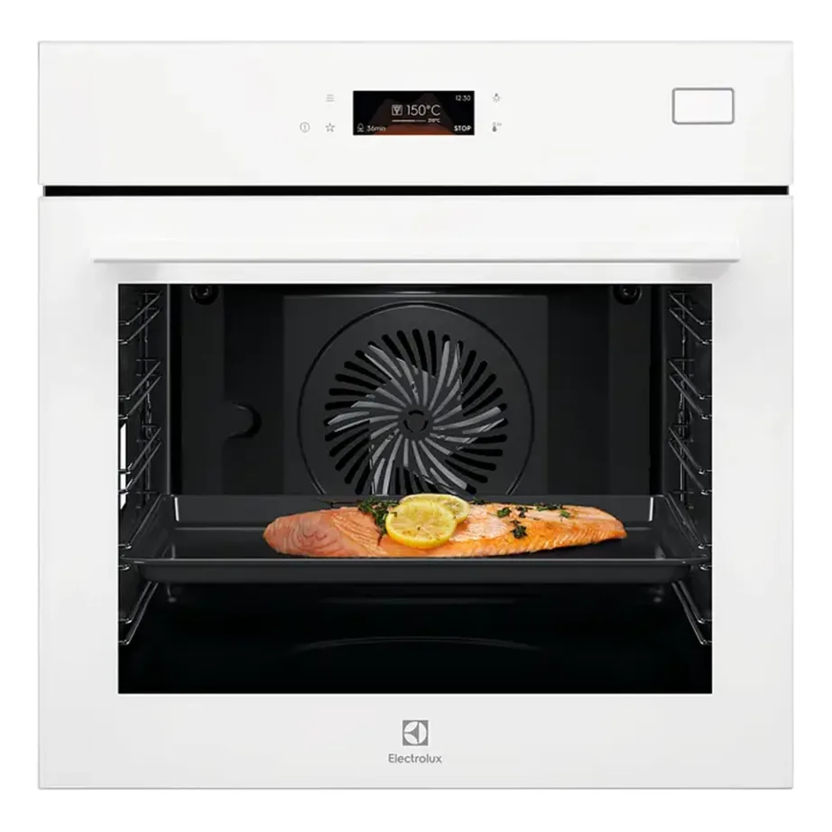 Integreeritav täisauruahi SteamPro ELECTROLUX LOB8S38V, 70 l, A++, 60 cm, valge, EXCite puutetundlik TFT-ekraan, aurupuhastus, 236 automaatsed programmid, 950 ml veepaak, pehme sulgumisega uks – 2