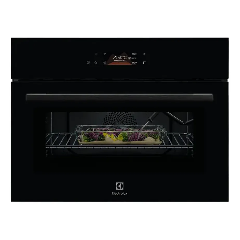 Integreeritav kompaktne kombiahi mikrolainefunktsiooniga ELECTROLUX LVL8E09Z, 44 L, 45 cm, 60 cm, must klaas, 1000 W mikrolaine, 1900 W grill, pöördõhk, puutetundlik TFT-ekraan, toidutermomeeter – 3