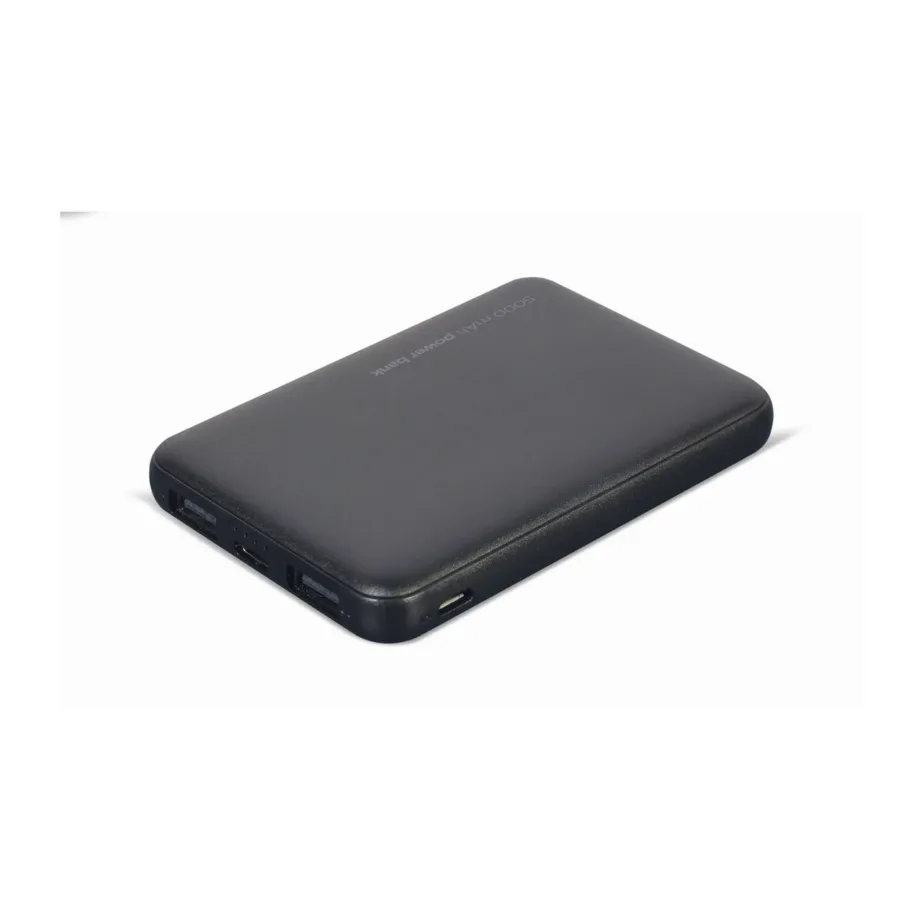 Gembird PB05-02 5000 mAh must LiPo akupank kahe USB-A ja USB-C sisendiga nutitelefonidele – 5