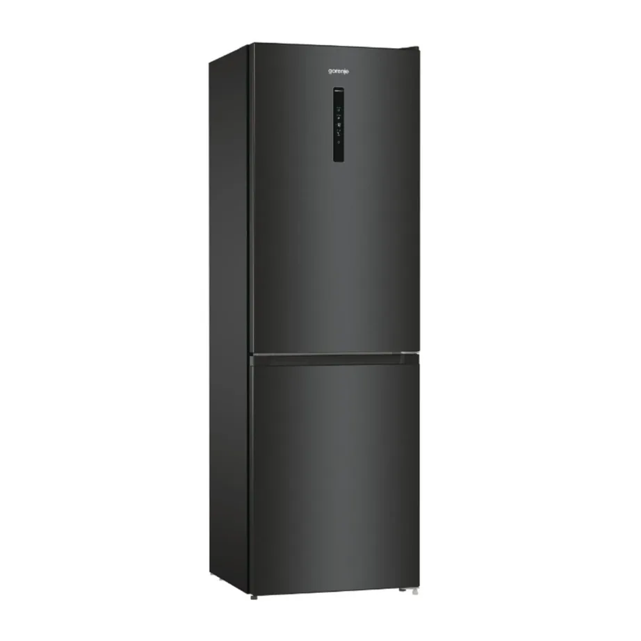 NoFrost külmik-sügavkülmik Gorenje NRK619EABXL4, 204/96 L, 185 cm, 60 cm, energiatõhususklass E, must, LED-valgustus, kiire külmutus, pööratavad uksed, 38 dB