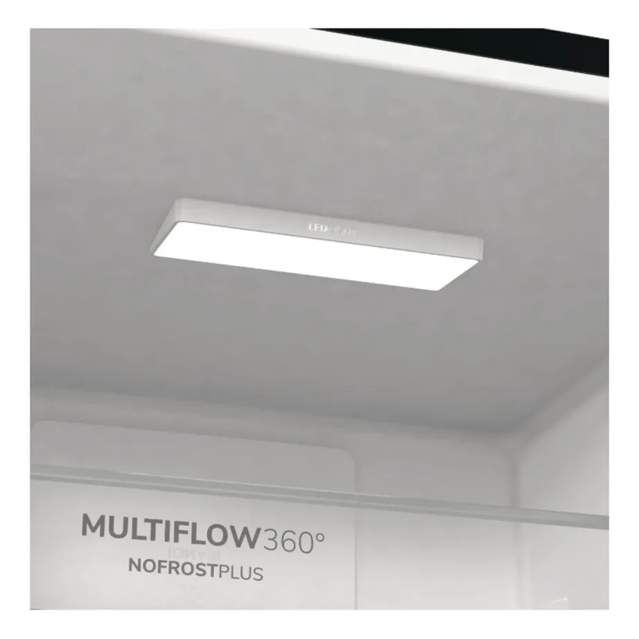 NoFrost külmik-sügavkülmik Gorenje NRK619EABXL4, 204/96 L, 185 cm, 60 cm, energiatõhususklass E, must, LED-valgustus, kiire külmutus, pööratavad uksed, 38 dB – 3