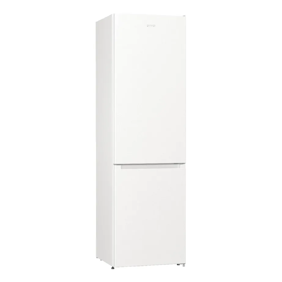 No frost külmik-sügavkülmik Gorenje NRK6202EW4, 60 cm, 235+96 l, täis No Frost, E energiaklass, 38 dB, 200 cm, valge, LED-valgustus, pööratavad uksed, 3 sügavkülmiku sahtlit