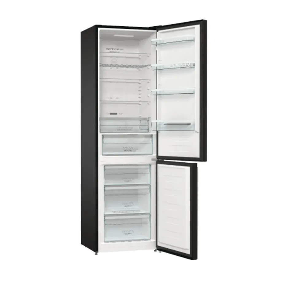 NoFrost külmik alumise sügavkülmaga Gorenje NRK620EABXL4, 200 cm, 60 cm, 235/96 L, energiatõhususklass E, must, LED-valgustus, pööratavad uksed, 38 dB – 2