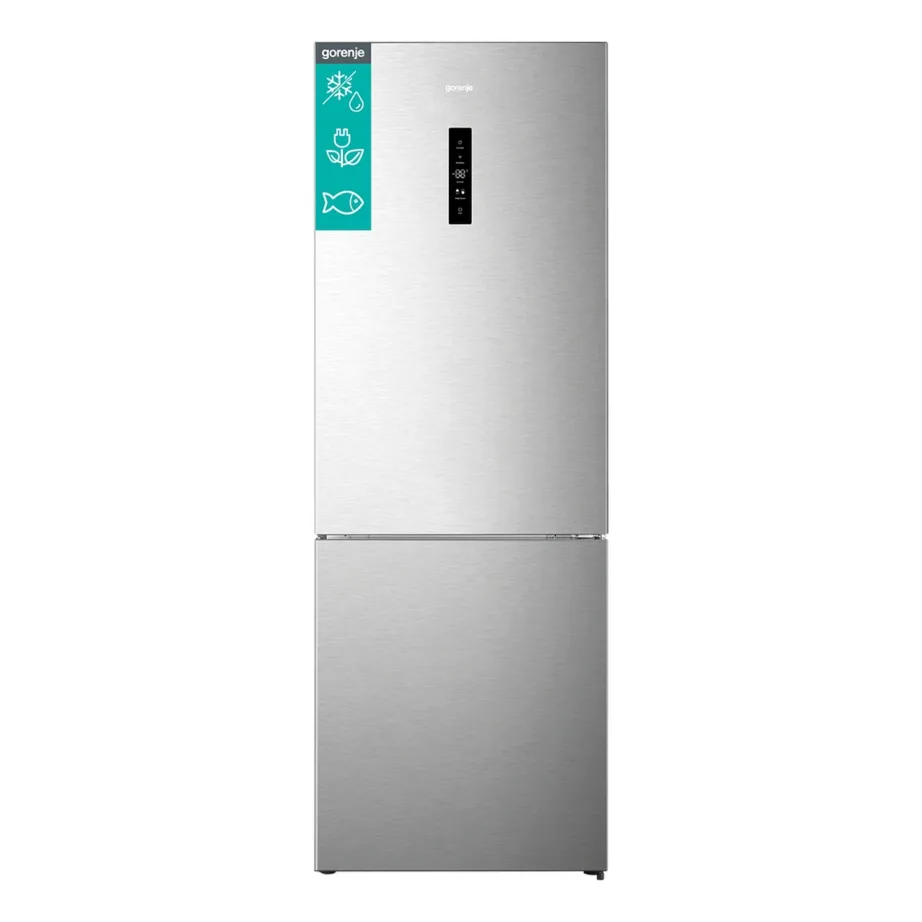 Täis NoFrost külmik-sügavkülmik alumise sügavkülmaga GORENJE NRK720EAXL4, inverterkompressor, 345/150 l, 75 cm lai, LED-valgustus, E energiklass, ekstern puutejuhtimine