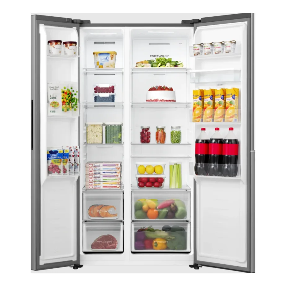 Side by side NoFrost külmik Gorenje NRS917E41XWD, eraldiseisev, inverterkompressor, 344 L külmik + 197 L sügavkülm, E klass, 39 dB, LCD-puutepaneeliga juhtimine, LED valgustus, kiirkülmutus – 2