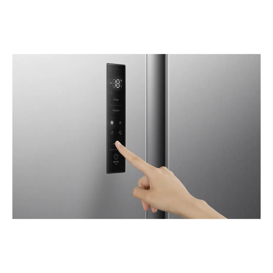 Side by side NoFrost külmik Gorenje NRS917E41XWD, eraldiseisev, inverterkompressor, 344 L külmik + 197 L sügavkülm, E klass, 39 dB, LCD-puutepaneeliga juhtimine, LED valgustus, kiirkülmutus – 4