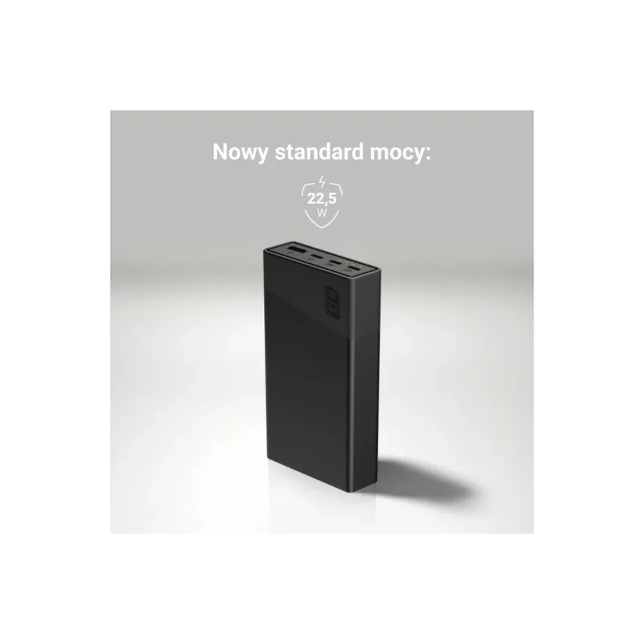 Green Cell GC PowerPlay 20S PBGC03S 20 000 mAh 22,5W must LiPo kiirlaadimisega universaalne akupank, 3x USB-C ja 1x USB-A, LED-indikaatoriga – 8