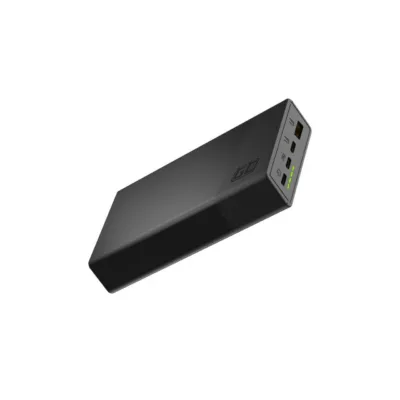 Green Cell GC PowerPlay 20S PBGC03S 20 000 mAh 22,5W must LiPo kiirlaadimisega universaalne akupank, 3x USB-C ja 1x USB-A, LED-indikaatoriga