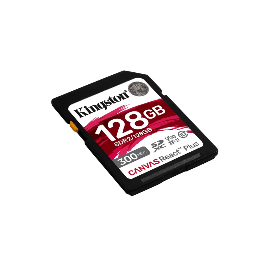 Kingston Canvas React Plus SDR2/128GB 128GB UHS-II V90 SDXC mälukaart 300MB/s lugemiskiirus, 260MB/s kirjutamiskiirus, must – 2