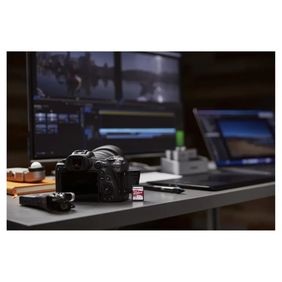 Kingston SDR2/256GB Canvas React Plus 256GB UHS-II V90 U3 SDXC mälukaart 300MB/s lugemine, 260MB/s kirjutamine, must – 6