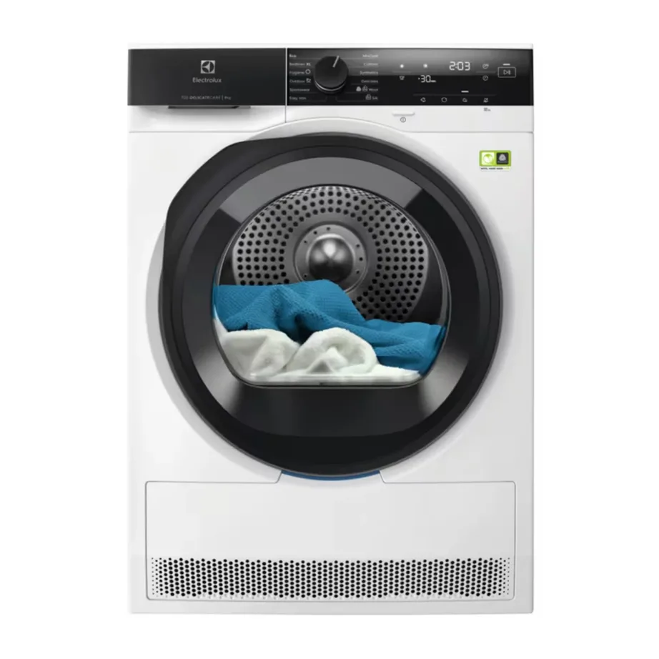 Soojuspumbaga kondensatsioonkuivati 9 kg ELECTROLUX EW7D495UE, vaba paigaldus, valge, DelicateCare, Hygiene tsükkel, inverter-mootor, trumlivalgustus, 60 cm