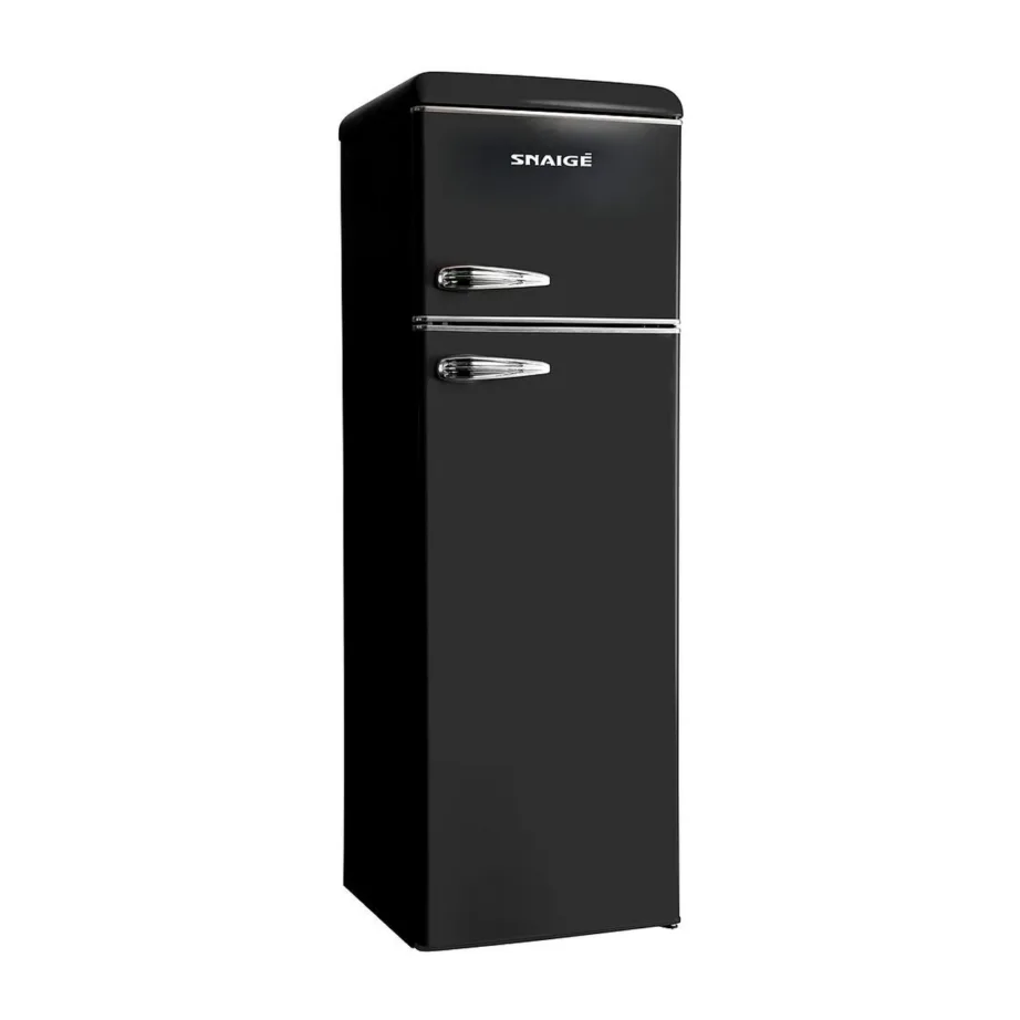 Külmik ülemise sügavkülmaga Less Frost-tehnoloogiaga SNAIGE FR27SM-PRJ30E3, 252 l (194+58 l), E energiaklass, 39 dB, LED-valgustus, mehaaniline juhtimine, must, 172.5 cm