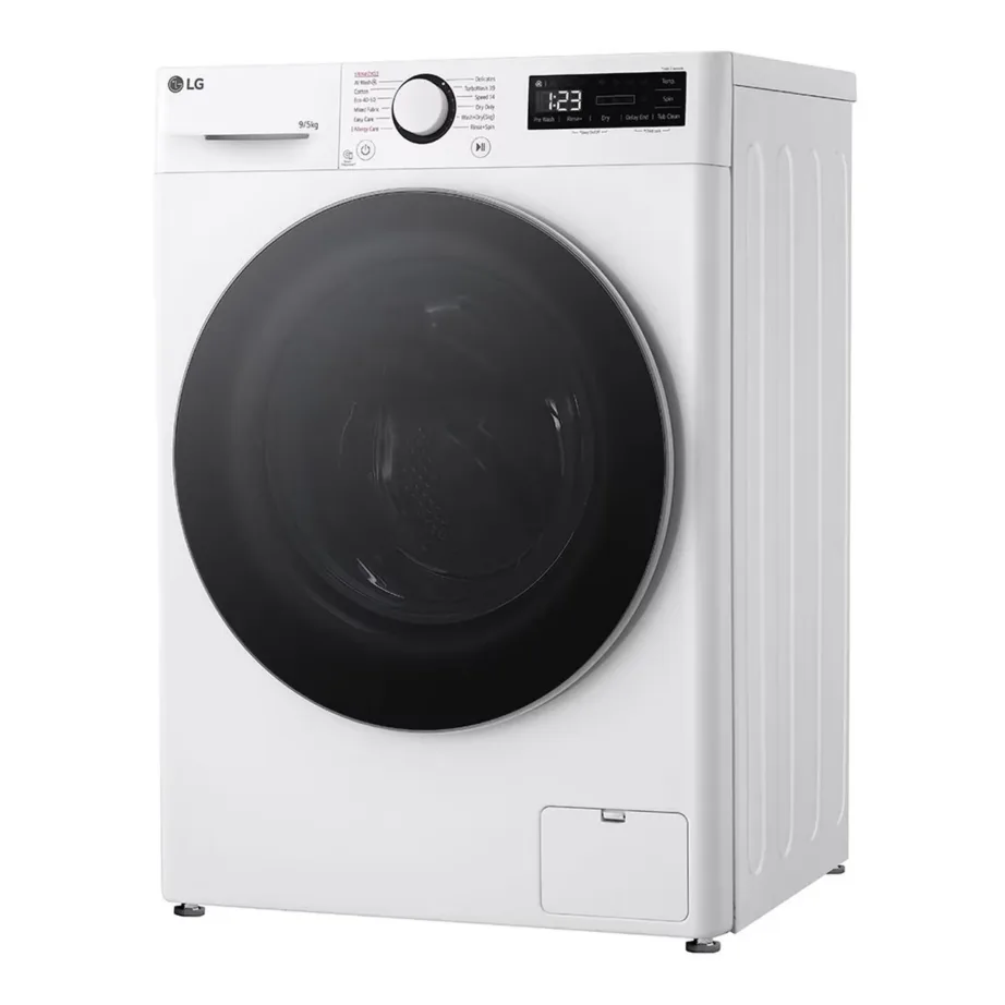 Kuivatiga pesumasin 9 kg 5 kg A-klassi LG F2DR509S1W, vaba paigaldus, 60 cm, 47,5 cm sügavus, 1200 p/min, inverter, aurufunktsioon, valge