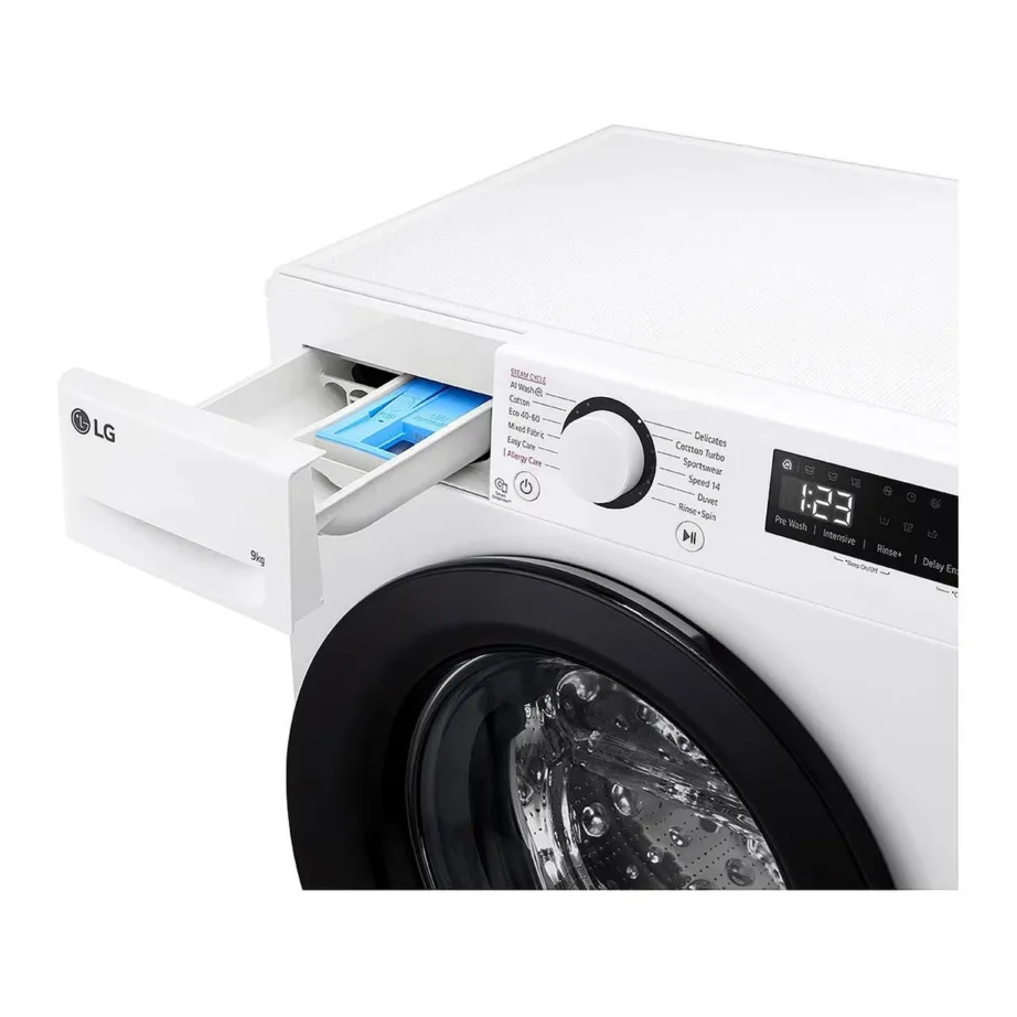 9 kg A-klassi esiküljeltlaetav pesumasin LG F2WR509SBW, 60 cm, 1200 p/min, inverter-mootor, aurufunktsioon, valge – 3