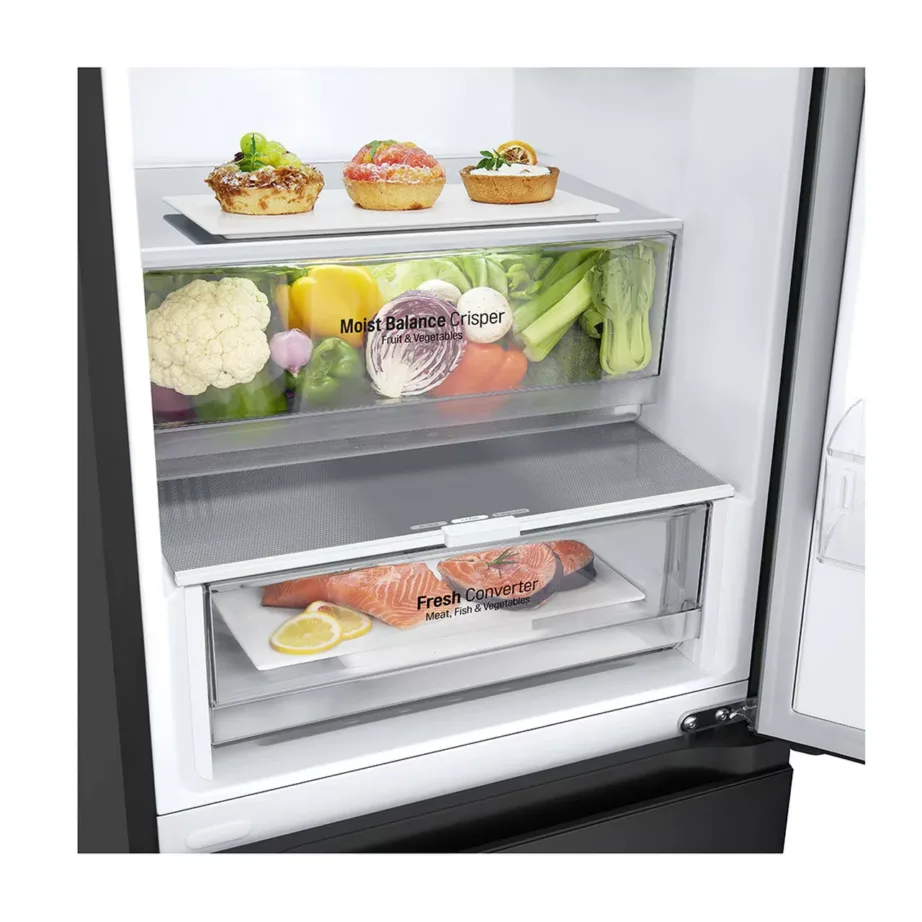 NoFrost külmik alumise sügavkülmaga LG GBV3200DEP, 203 cm, 60 cm lai, 277/110 l, energiaklass D, 35 dB, inverterkompressor, LED-valgustus, must - 3